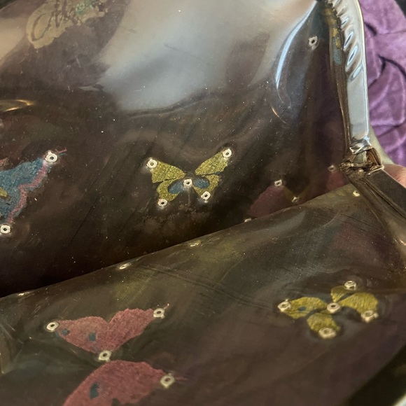1950s vintage handbag with butterflies and rhinestones - Picture 5 of 6